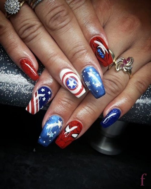 Why not show your patriotism on your fingertips? Here we have 20 cute nail designs for 4th of July 2018 to fall in love with #Nail #NailArt #NailDesigns #4thofJuly #Patriotic