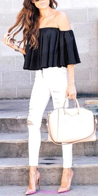 Attractive and relaxed wardrobe - fashion, bellsleeves, offshoulder