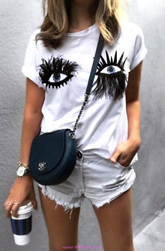 Best classic and cute wardrobe - shorts, girl, lifestyle, stylish, clothes, white, handbag