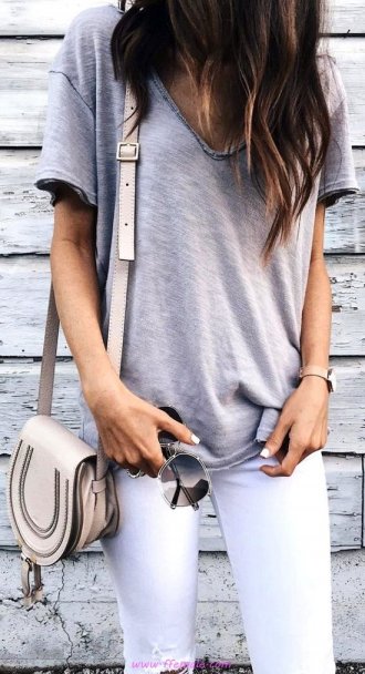 Best comfortable and top wardrobe - denim, gray, tshirt, white, handbag