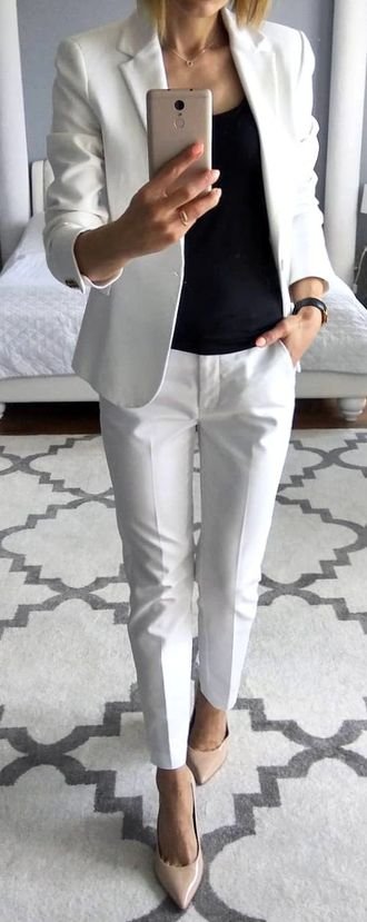 Best furnished and perfect look - classy, blazer, pumps, black, white