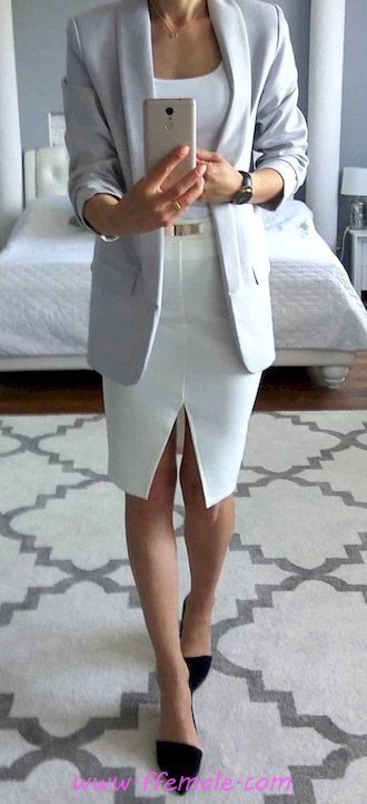Best furnished and top wardrobe - classy, gray, blazer, pumps, fashionmodel, posing, white