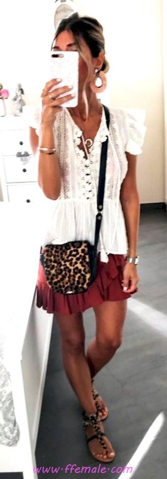 Best glamour and hot look - skirt, sandals, lace, white, handbag, accessories
