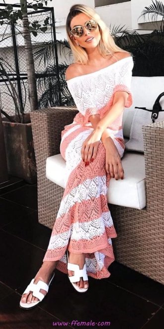 Best graceful and trendy look - offshoulder, sandals, lace, model, fashionmodel, style, sunglasses, pink, white