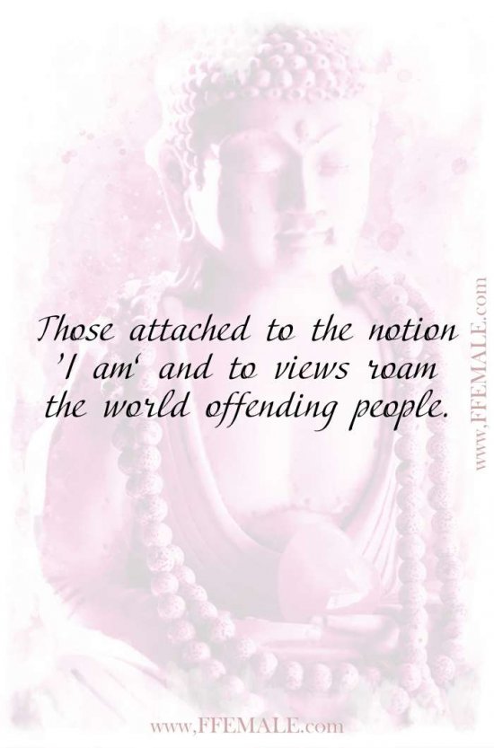 Top 100 Inspirational Buddha Quotes: Those attached to the notion ‘I am’ and to views roam the world offending people #quotes #Buddha #deep #inspiration #motivation