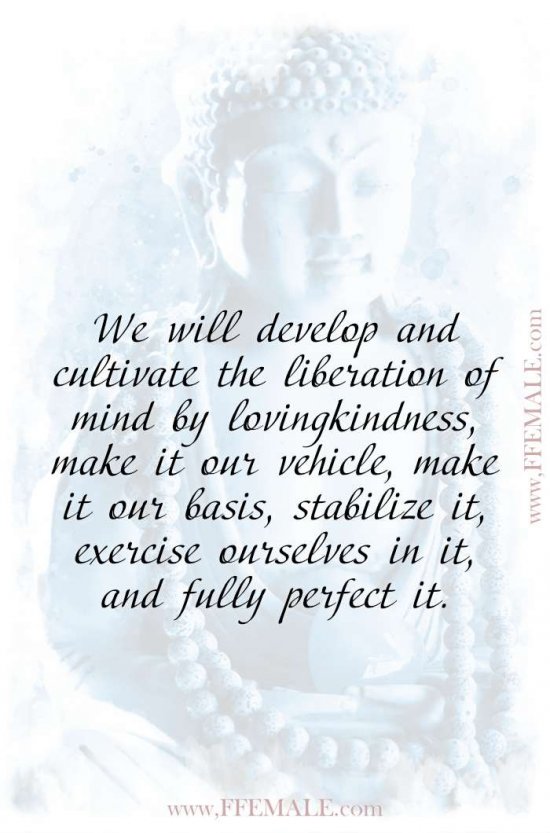Top 100 Inspirational Buddha Quotes: We will develop and cultivate the liberation of mind by lovingkindness, make it our vehicle, make it our basis, stabilize it #quotes #Buddha #deep #inspiration #motivation