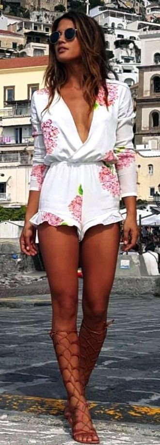 Elegant and trendy wardrobe - outfits, floral, gladiators