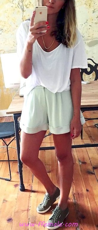 Finest - adorable and hot inspiration idea - shorts, dress, sneakers, style, outerwear, white