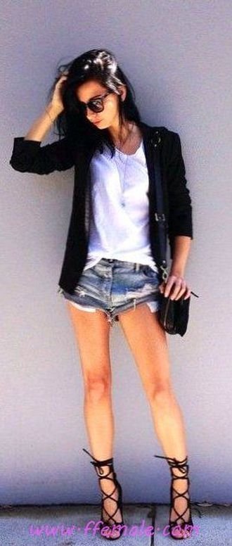 Finest - fashionable and perfect wardrobe - shorts, denim, laceup, sunglasses, handbag