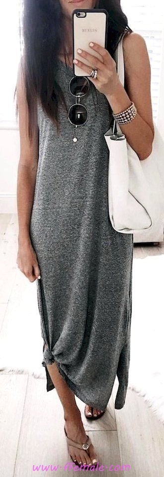 Finest - furnished and trendy wardrobe - maxidresses, gray, sandals, sunglasses, white, handbag