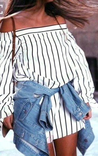 Furnished and simple outfit idea - fashion , striped