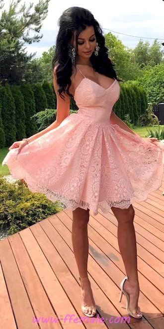 Graceful and simple look - sundress, aline, lace, pink