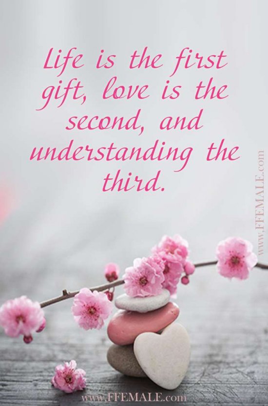 Best motivational love quotes: Life is the first gift, love is the second, and understanding the third #quotes #love #passion #motivation #inspiration