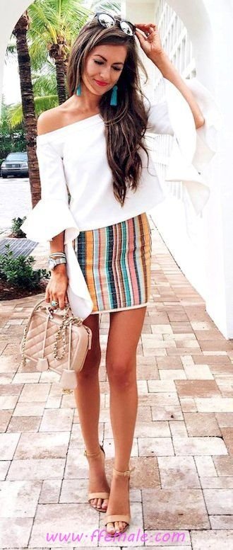 My classic and lovely inspiration idea - heels, mini, sunglasses, white, handbag