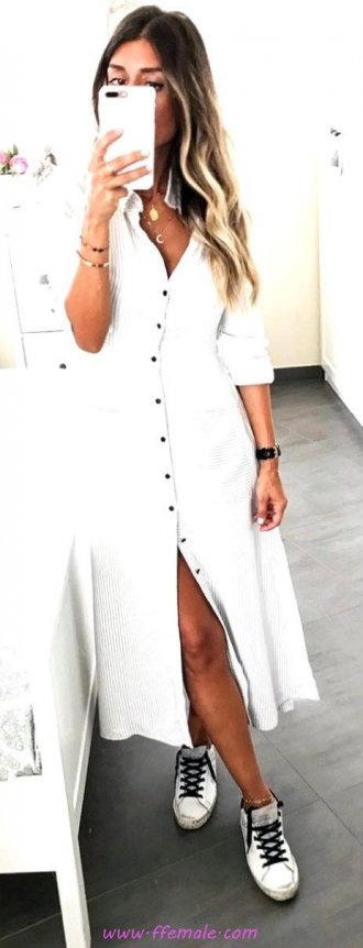 My classic and perfect outfit idea - maxidresses, sneakers, white, blue