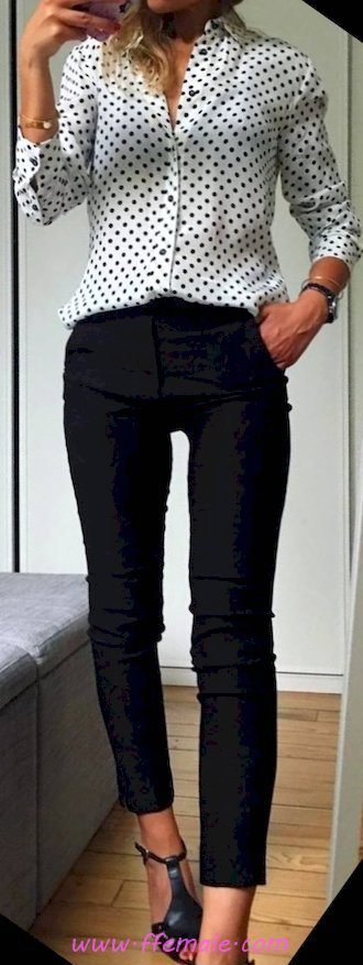 My classic and wonderful inspiration idea - pants, shirt, dot, model, fashionmodel, elegance, black, white