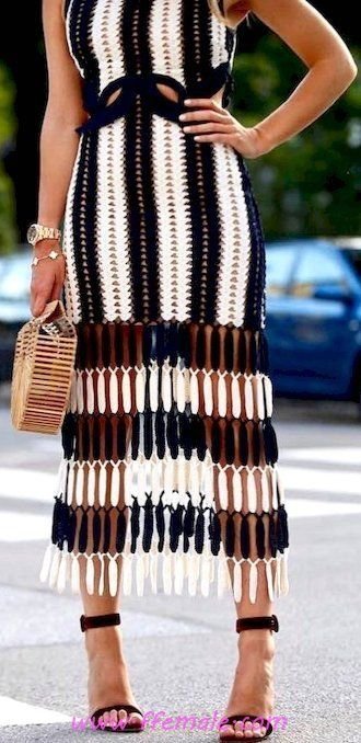 My glamour and trendy inspiration idea - maxi, striped, sandals, sundress, model, handbag, accessories