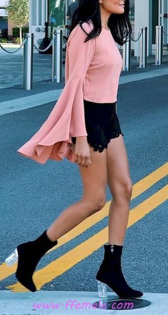 My simple outfit idea - shorts, girl, lifestyle, black, pink, boots