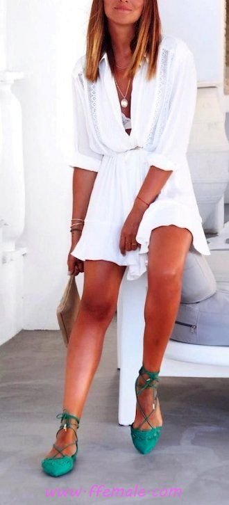 Summer Outfits Best graceful and super look - sundress, photoshoot, female, posing, lifestyle, happy, white, green
