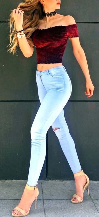 Summer Outfits Finest - adorable and trendy inspiration idea - denim, offshoulder, photoshoot, style, blue