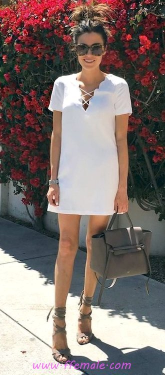 Top adorable and hot wardrobe - vneck, female, happy, stylish, sunglasses, white, handbag