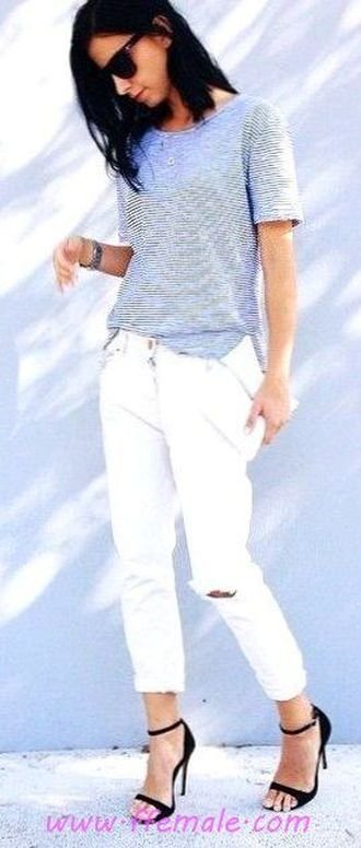 Top awesome and trendy look - heels, denim, tshirt, heels, sunglasses