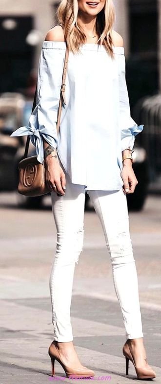 Top beautiful and top inspiration idea - outfits , heels, offshoulder, skinny