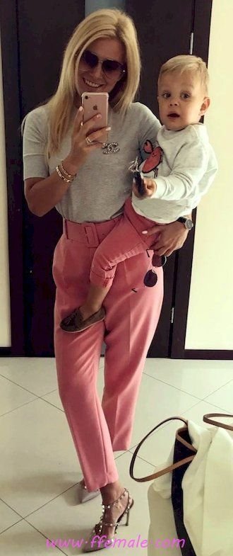 Top elegant and wonderful look - gray, tshirt, sunglasses, pink, accessories