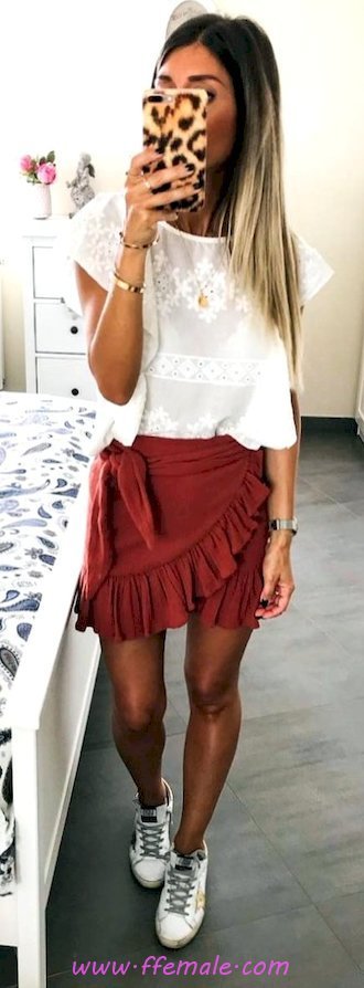 Top furnished and perfect outfit idea - dress, sneakers, photoshoot, female, attractive, lifestyle, white