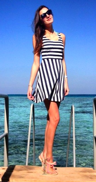 Chulk Stripe Blue White Dress Chulk Stripe Blue White Dress