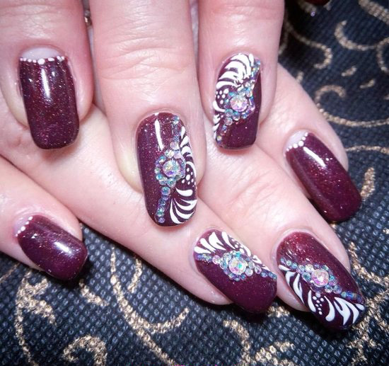 Ceremonial Graceful Manicure Design Ideas - graceful, style, plush, cool, nailart