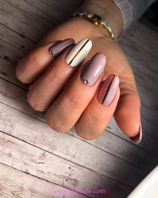 Graceful Girly American Gel Nails Design - top, nailidea, nailart, artful, cute
