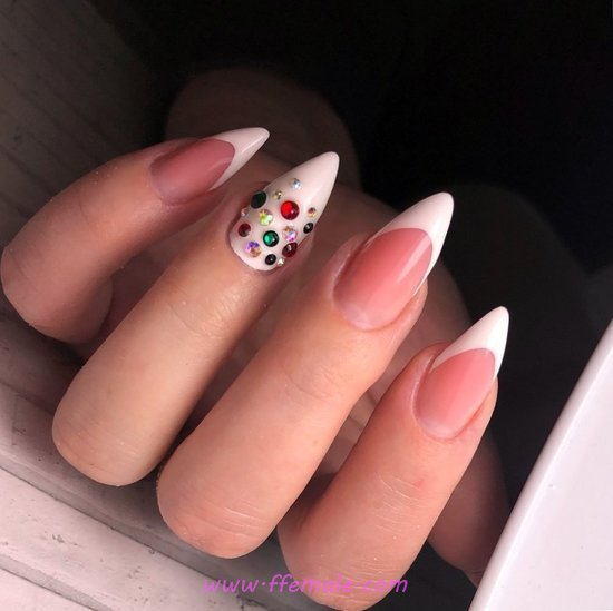 Orderly & Ceremonial French Acrylic Nails Art - love, beauty, nails, graceful, dreamy